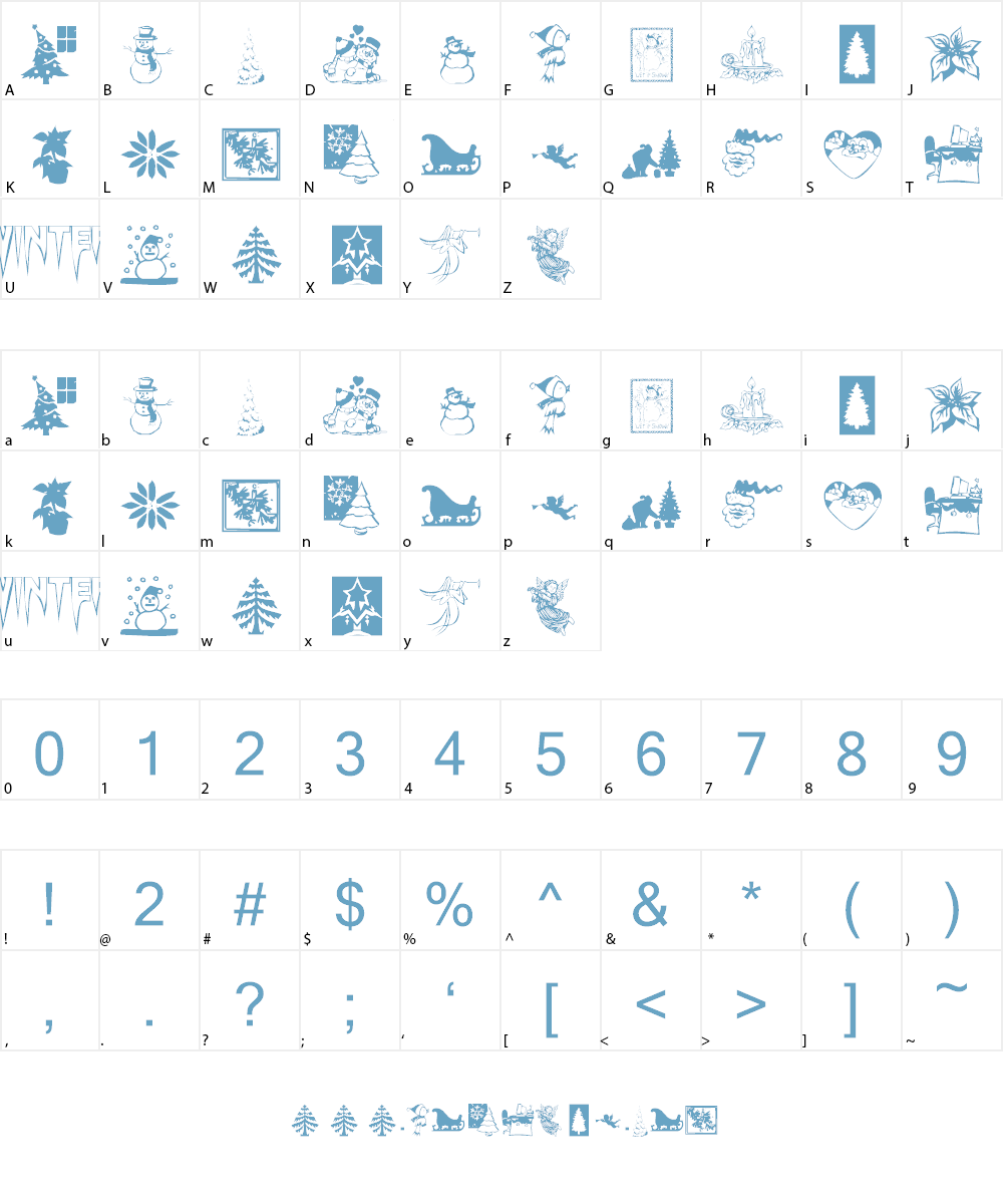 KR Christmas Time Font Character